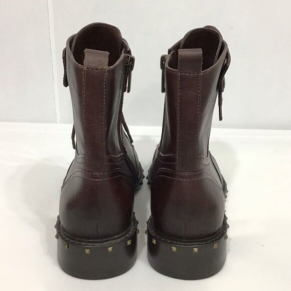 Vince Camuto Brown Leather Talorini Combat Boots Size 39(9) Excellent Condition - Picture 2 of 8
